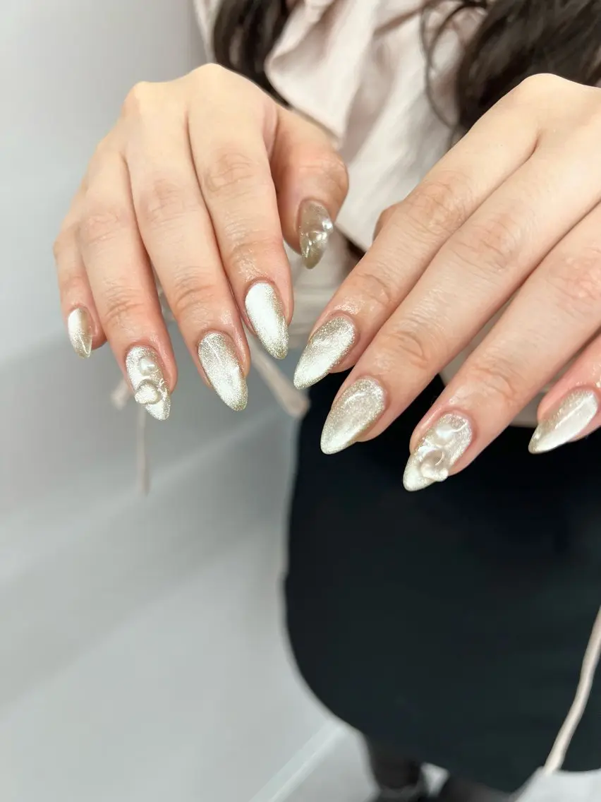 ネイル ジェルネイル ハート マグネットネイル ニュアンスネイル ワンカラーネイル ハンドネイル ハンドケア Bana_ Nailのネイルデザイン