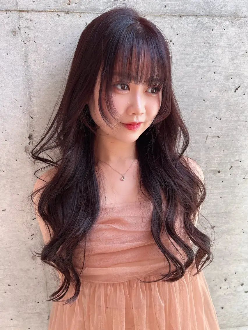 ロング ヘアカラー トリートメント 福岡縮毛矯正✨️ ストレート 向井和輝のヘアスタイル