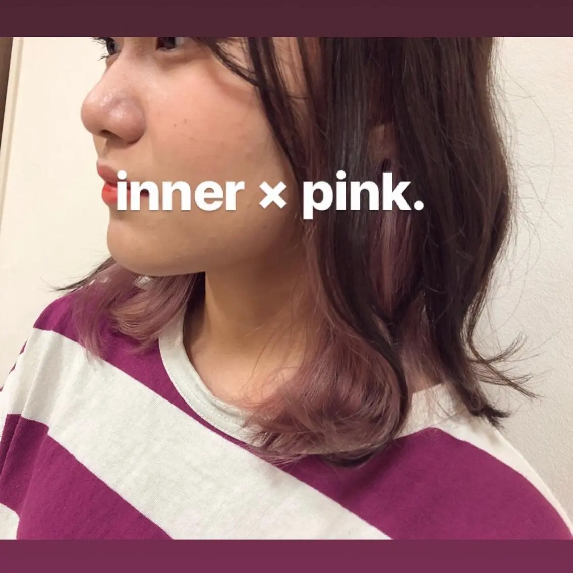 ミディアム カラー ヘアアレンジ インナーカラー ピンクカラー enurk店 🍋 M I K U  *のその他イメージ