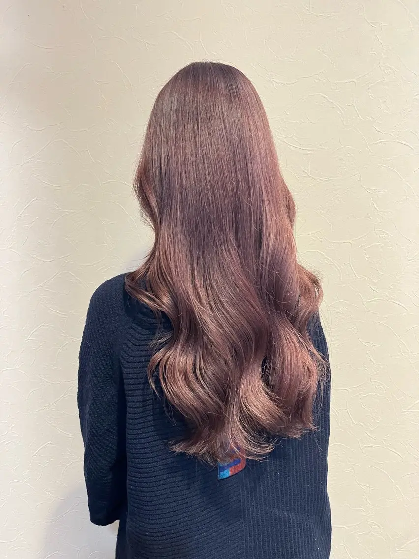 ロング ピンクブラウン 🎀OJIMA 🤍ピンクカラー🎀のヘアスタイル