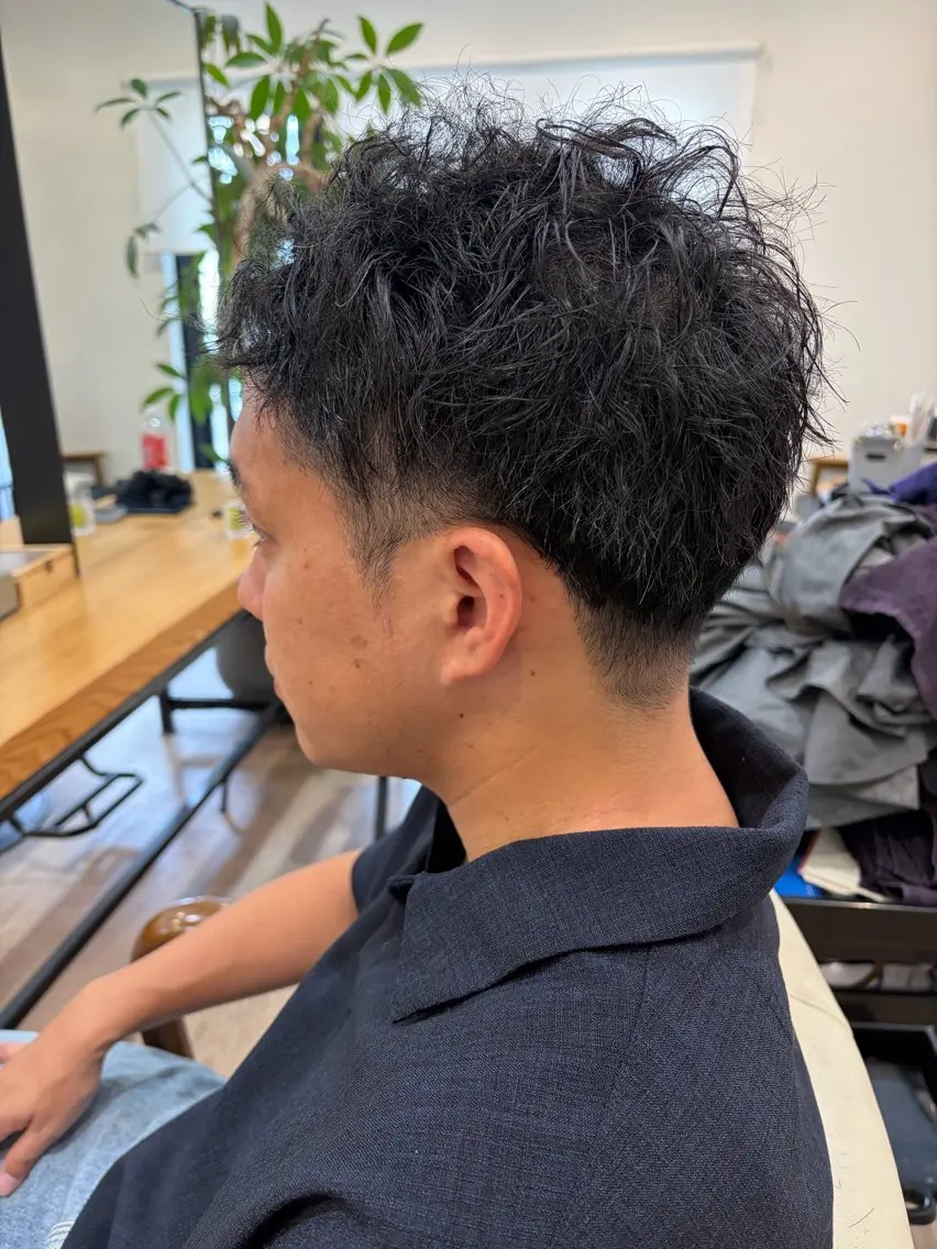 パーマ メンズ 似合わせ透明感カラー 宇治　ヤマノのヘアスタイル