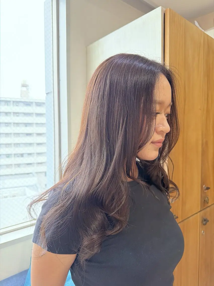 ロング カラー ヘアカラー トリートメント ヘッドスパ RENA｜透明感 カラー×癒しスパのヘアスタイル