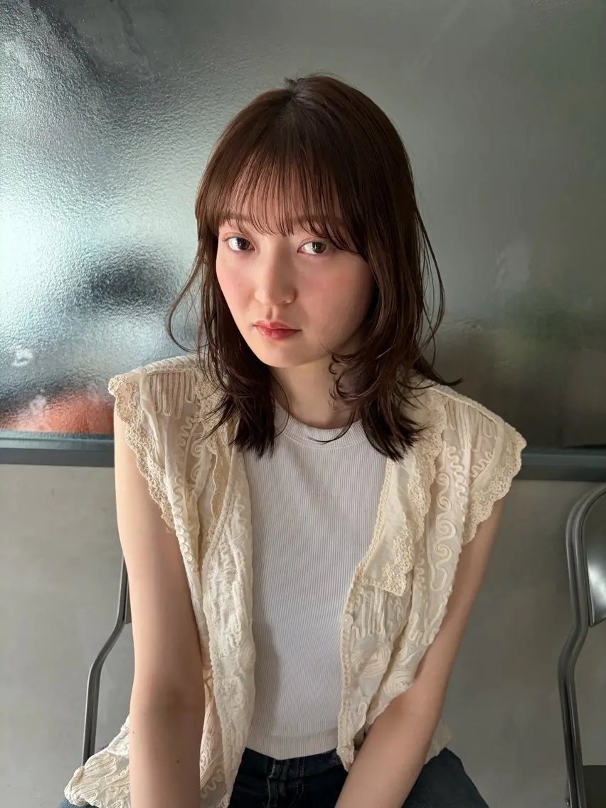 セミロング カット ヘアカラー 透明感カラー/似合わ せカット/大島実加永のヘアスタイル