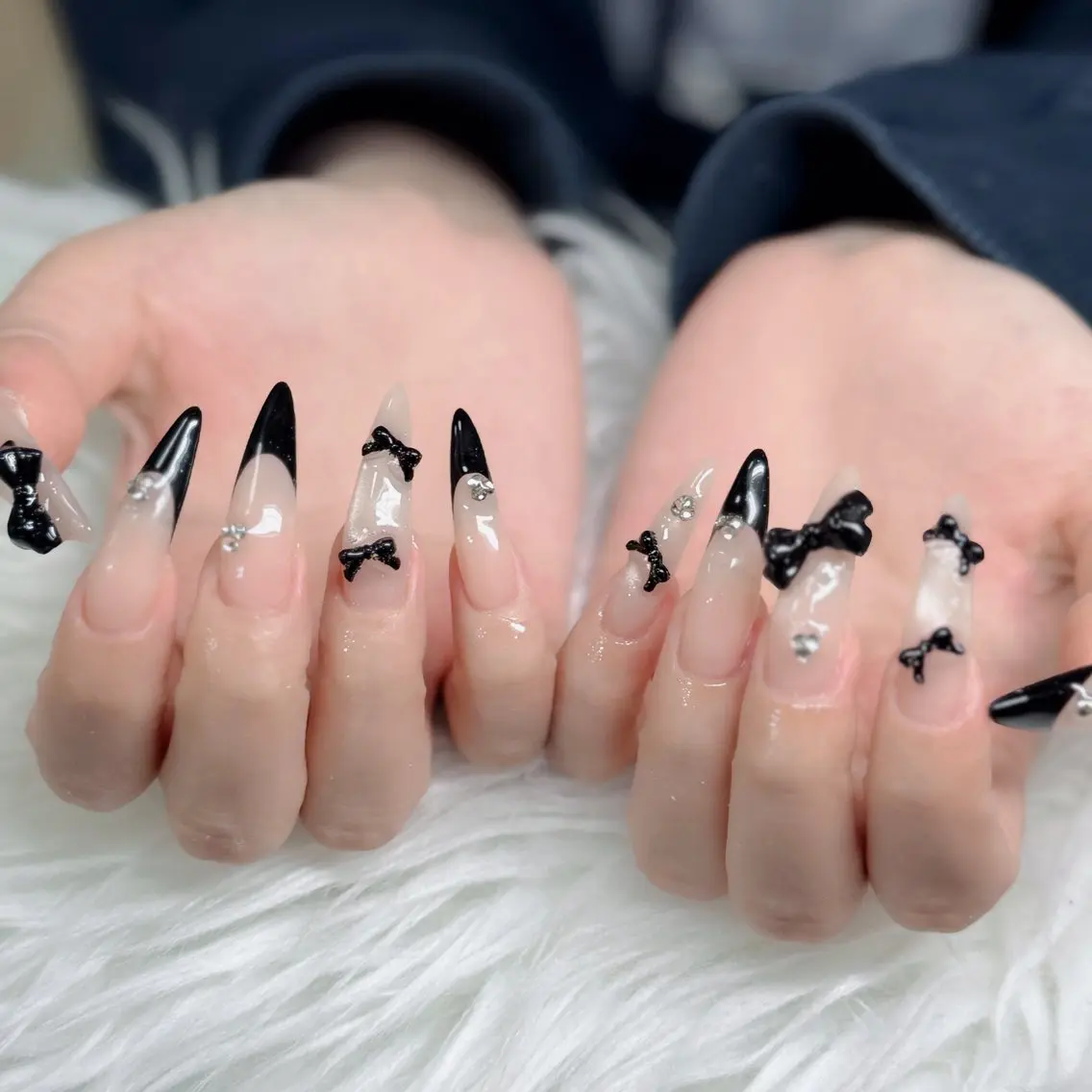 ネイル フットネイル フレンチネイル グラデーション 韓国ネイル ロングネイル ハンドネイル Hani Nail Salonのネイルデザイン