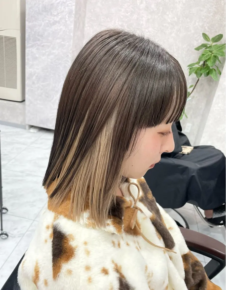 ミディアム 🦋ハイトーン🦋 石山 希理🦋のヘアスタイル