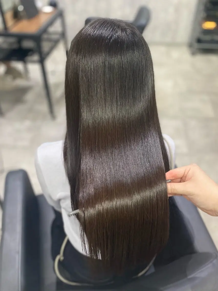 ロング カラー 透明感カラー トリートメント shiori/透明感 /顔周り/髪質改善のヘアスタイル