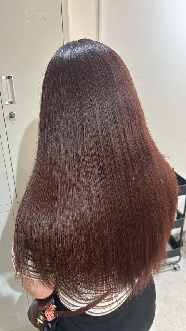 ロング ヘアカラー トリートメント 🩰透明感カラー /韓国風暗髪カラーのヘアスタイル