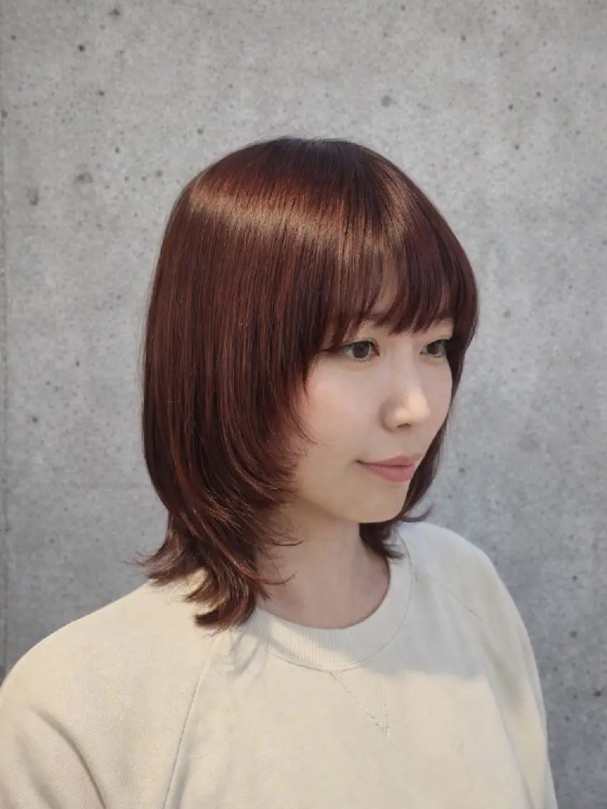 ミディアム カラー ウルフカット カット ヘアカラー トリートメント terra✂️川嶋 大輔のヘアスタイル