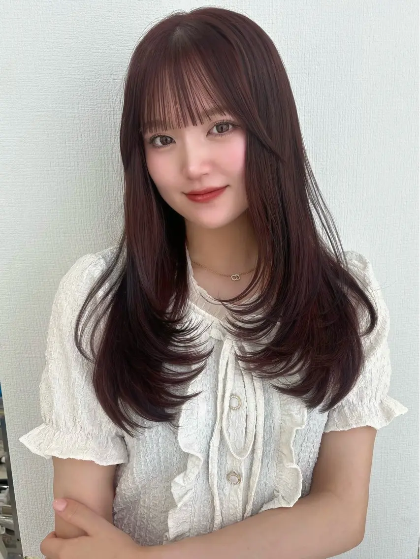 ロング カラー ベージュカラー ブリーチ ブラウンカラー ブラウンベージュ チョコレートブラウン カット ヘアカラー トリートメント 透明感カラー Nau🎀のヘアスタイル