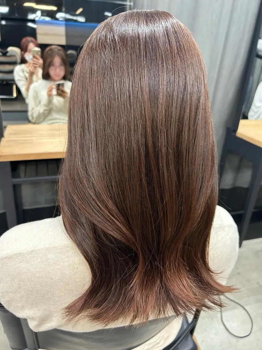 ミディアム モテヘア 韓国ヘアhikariのヘアスタイル