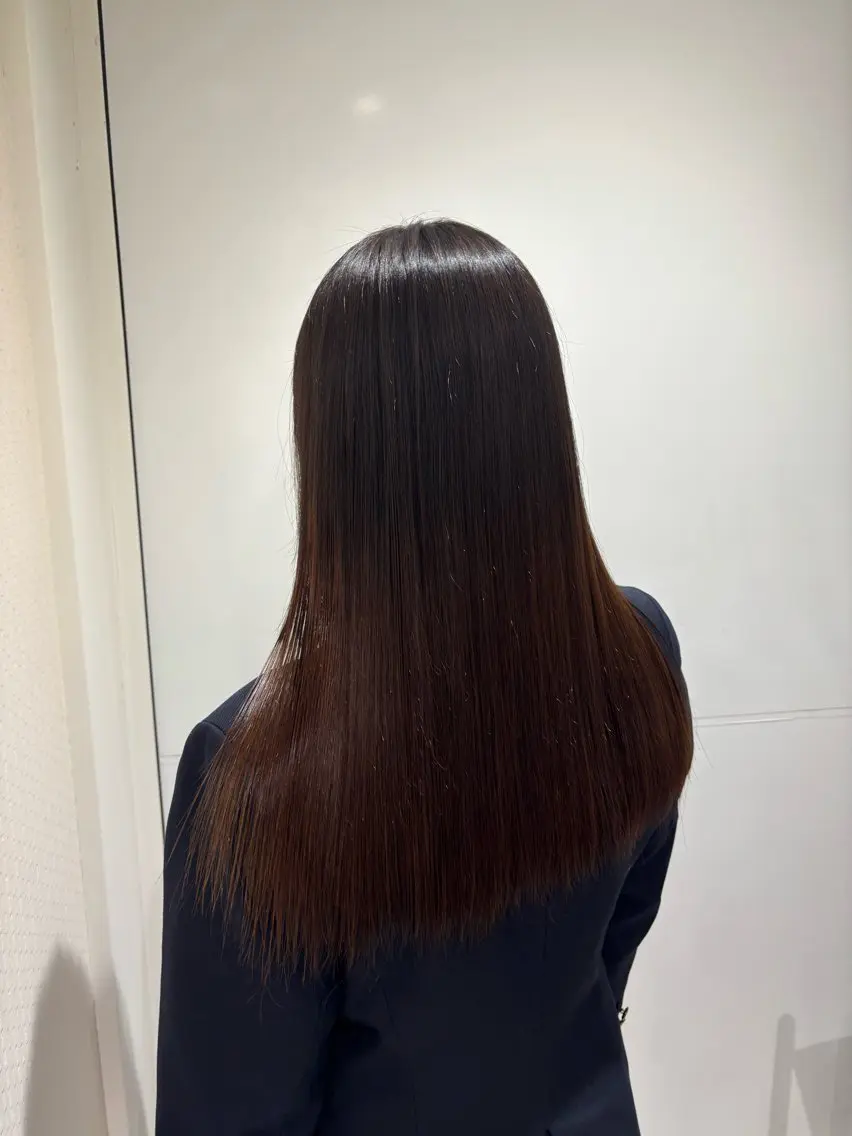 ロング 縮毛矯正 縮毛矯正 間島 叶のヘアスタイル