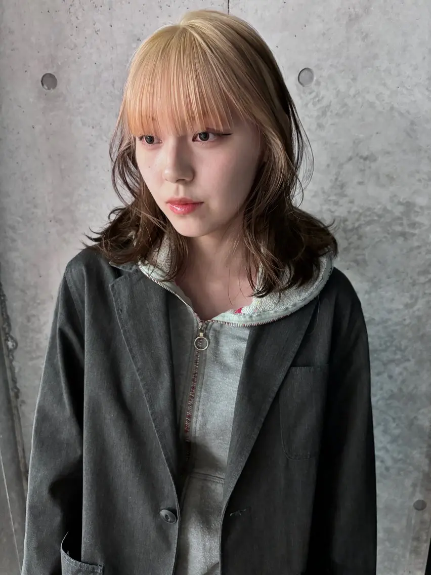 ミディアム カラー カット ヘアカラー トリートメント yuuna/ ハッシュカット🎀のヘアスタイル