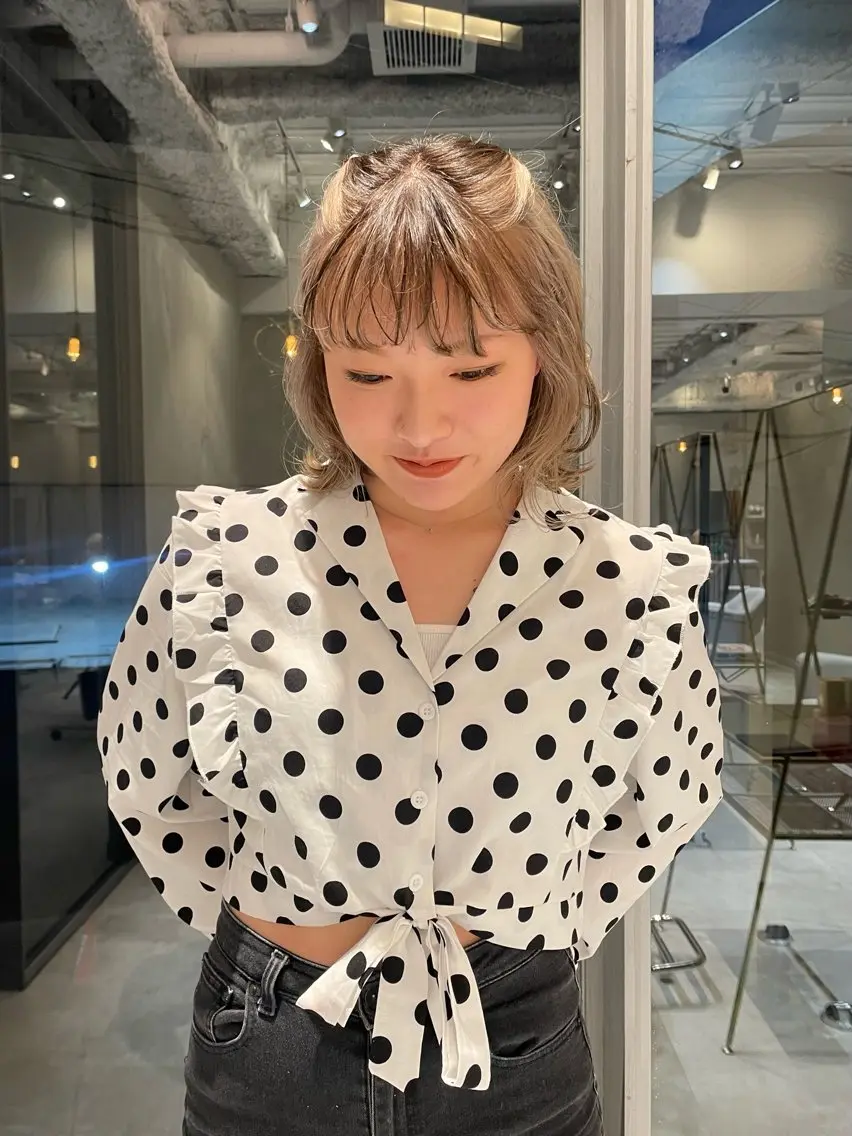 ショート カラー 透明感カラー/パーマ オレンジmiyo⭐️のヘアスタイル