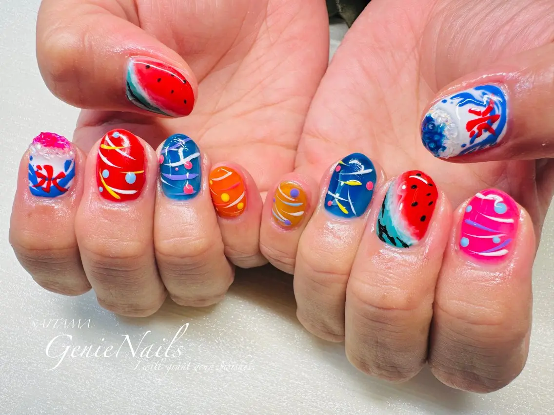 メンズ ネイル アートネイル メンズネイル 夏ネイル Genie Nailsのネイルデザイン