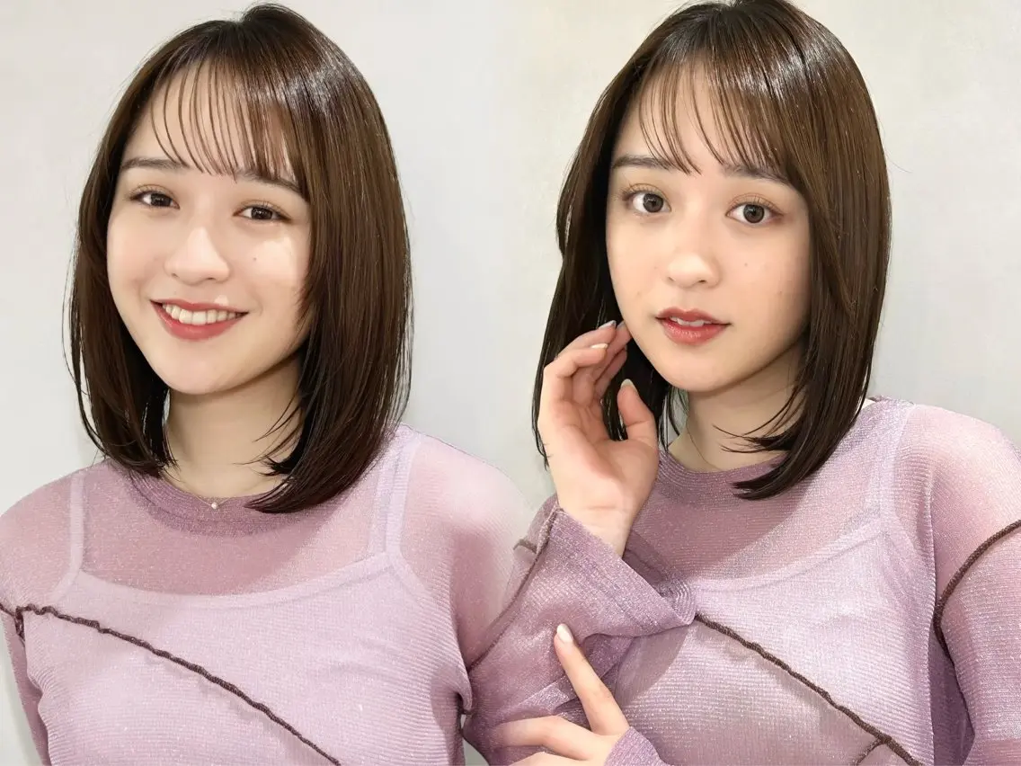 ミディアム カラー ミディアムレイヤー レイヤーカット 縮毛矯正 カット 縮毛矯正 池袋/小顔レイヤー/ 顔まわり/taigaのヘアスタイル