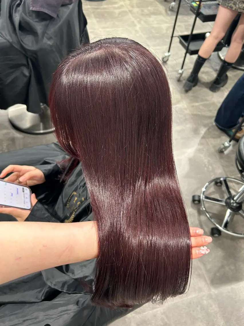 セミロング カラー ヘアアレンジ ヘアカラー トリートメント ヘッドスパ ヘアセット 💎韓国/ レイヤー カット/ 暖色🫧のヘアスタイル