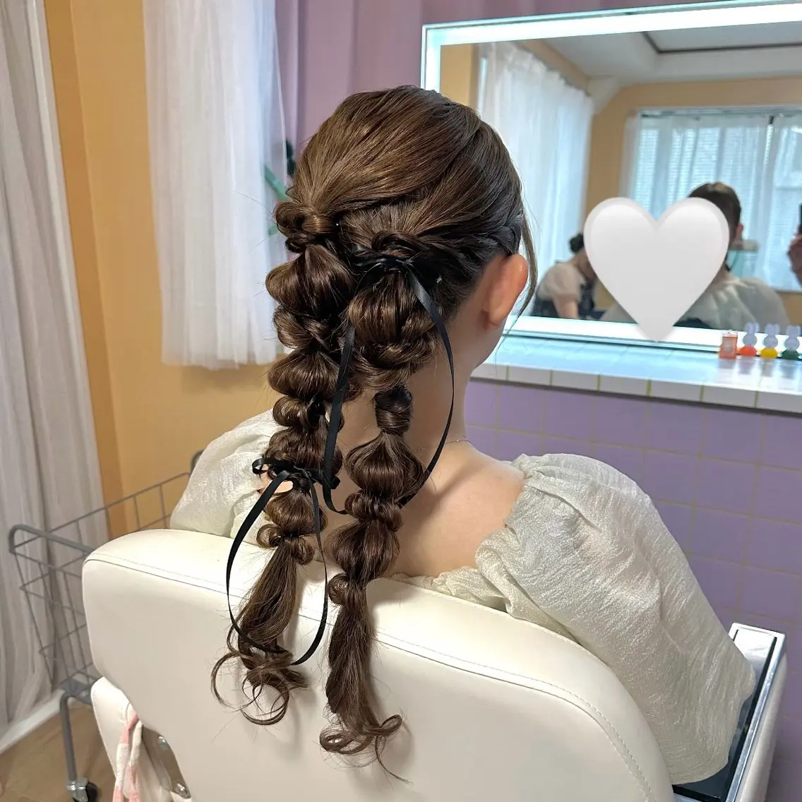 ロング ヘアアレンジ ヘアセット 美の間 杏寿 ヘアセットサロンのヘアスタイル