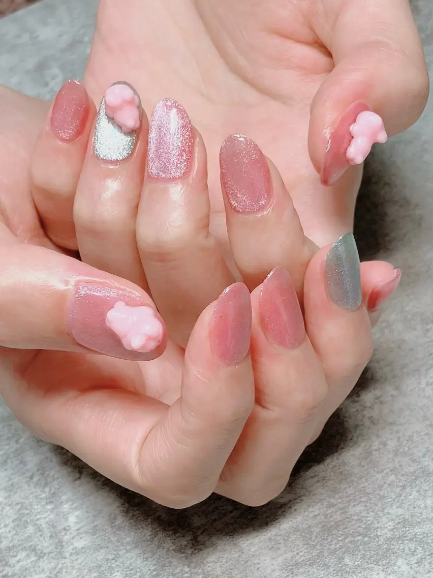 ネイル マグネットネイル ハンドネイル ハンドケア shino🌟 痛ネイルのネイルデザイン
