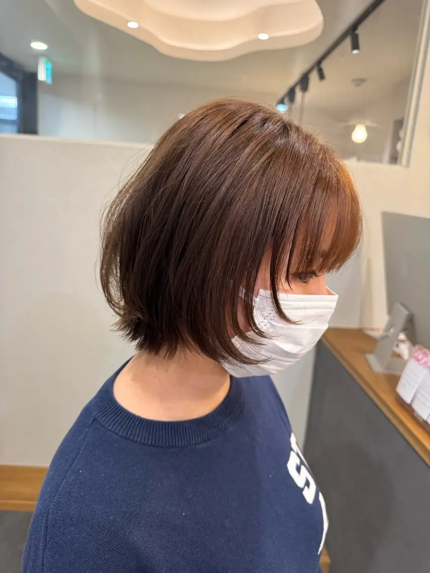 ミディアム カット ヘアカラー 大船🫧ボブ・レイヤ ー・メンズ持田樹のヘアスタイル