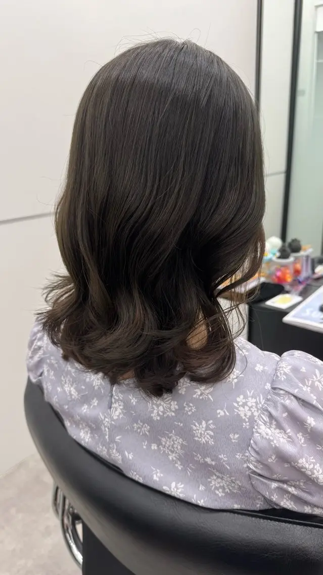 ミディアム パーマ カット パーマ デジタルパーマ🫧 韓国風ヘア🫧サクラのヘアスタイル