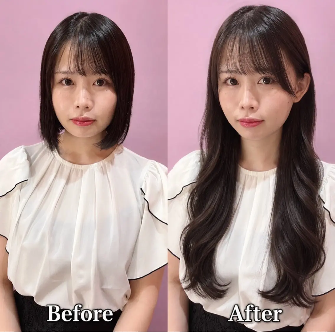 ロング シール+ちび編み込み エクステ/梅田のヘアスタイル