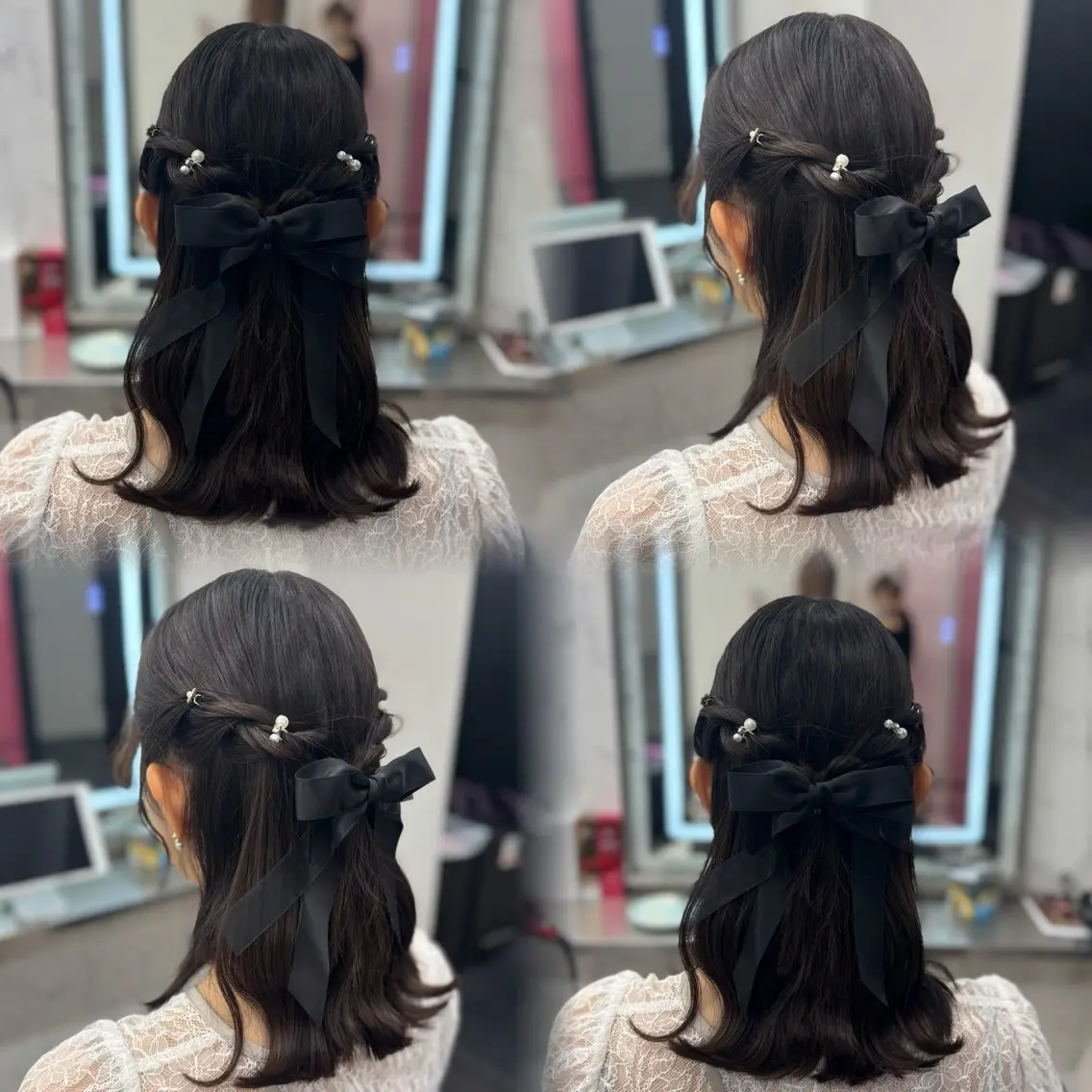 ミディアム ヘアアレンジ ハーフアップ ヘアセット JPCY MIRIYAのヘアスタイル