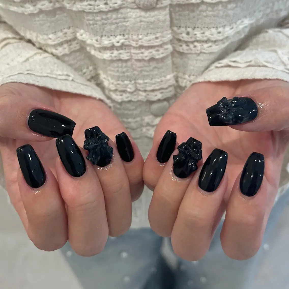 ネイル リボン ハンドネイル 杏花梨 ROCCOnailのネイルデザイン