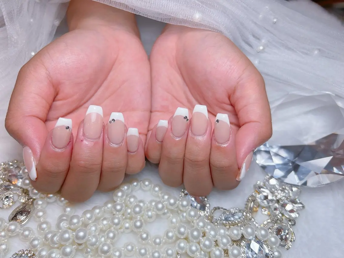 ネイル アートネイル オーロラネイル チークネイル 長さ出し フットネイル Miya _nailのネイルデザイン