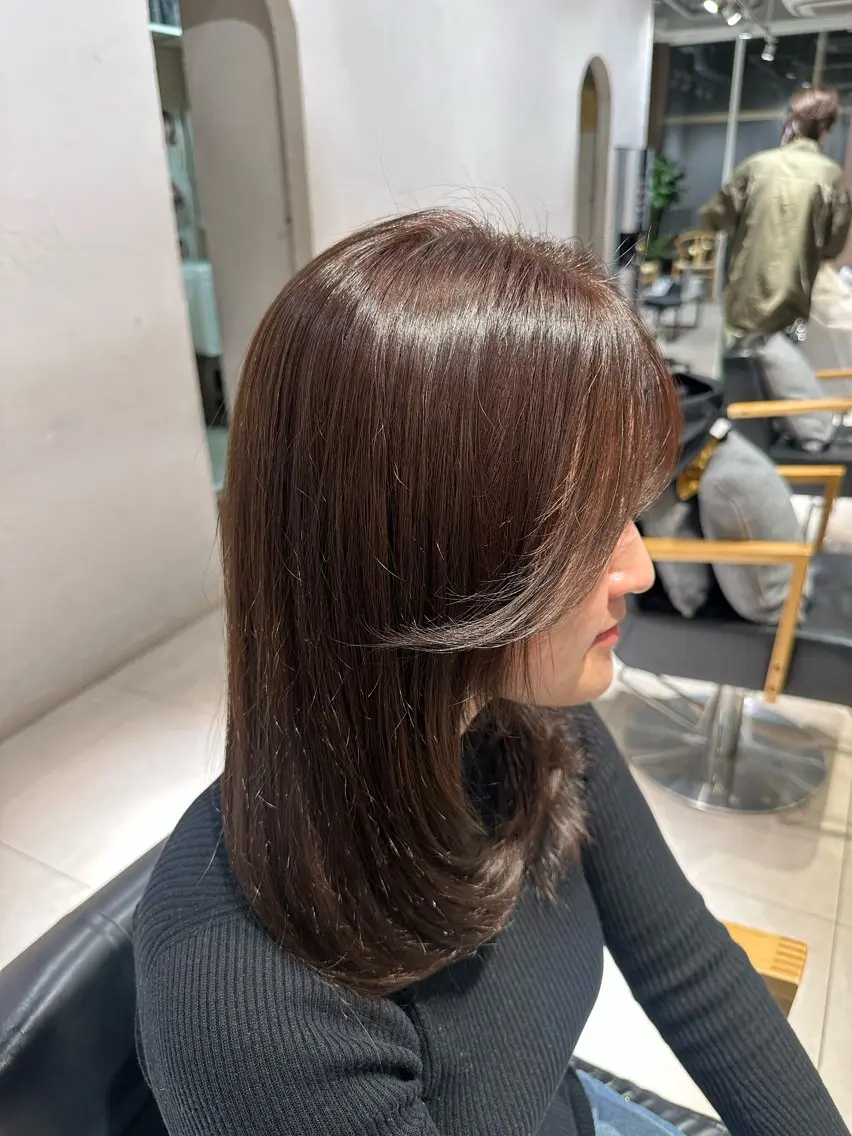 セミロング パープルカラー Unami/新宿 TSUKIのヘアスタイル