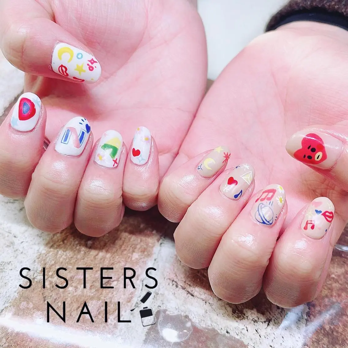ネイル アートネイル 春ネイル 冬ネイル sisters nail.fのネイルデザイン