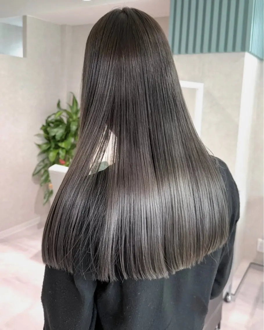 ロング 髪質改善 韓国風ヘア 縮毛矯正 カット ヘアカラー 韓国レイヤー RYOTAのヘアスタイル