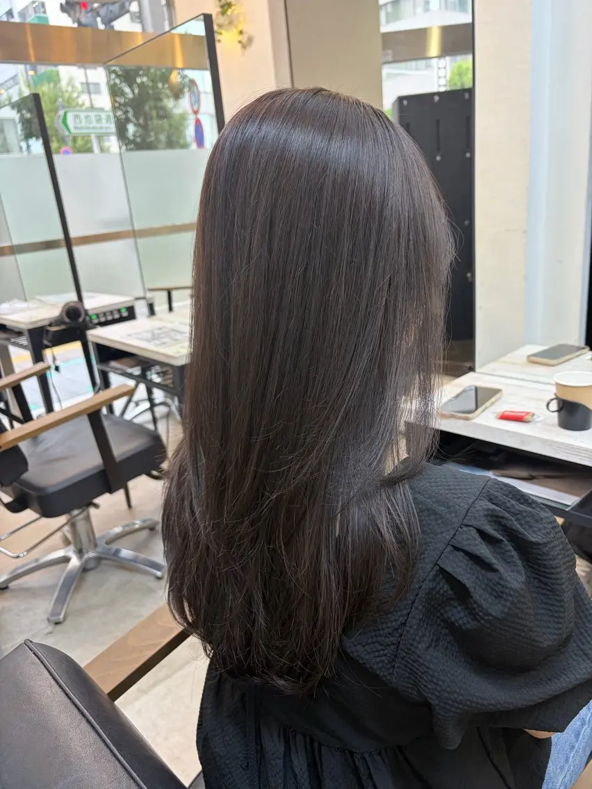 セミロング カラー 🥀韓国ヘア🥀 宮津真菜のヘアスタイル