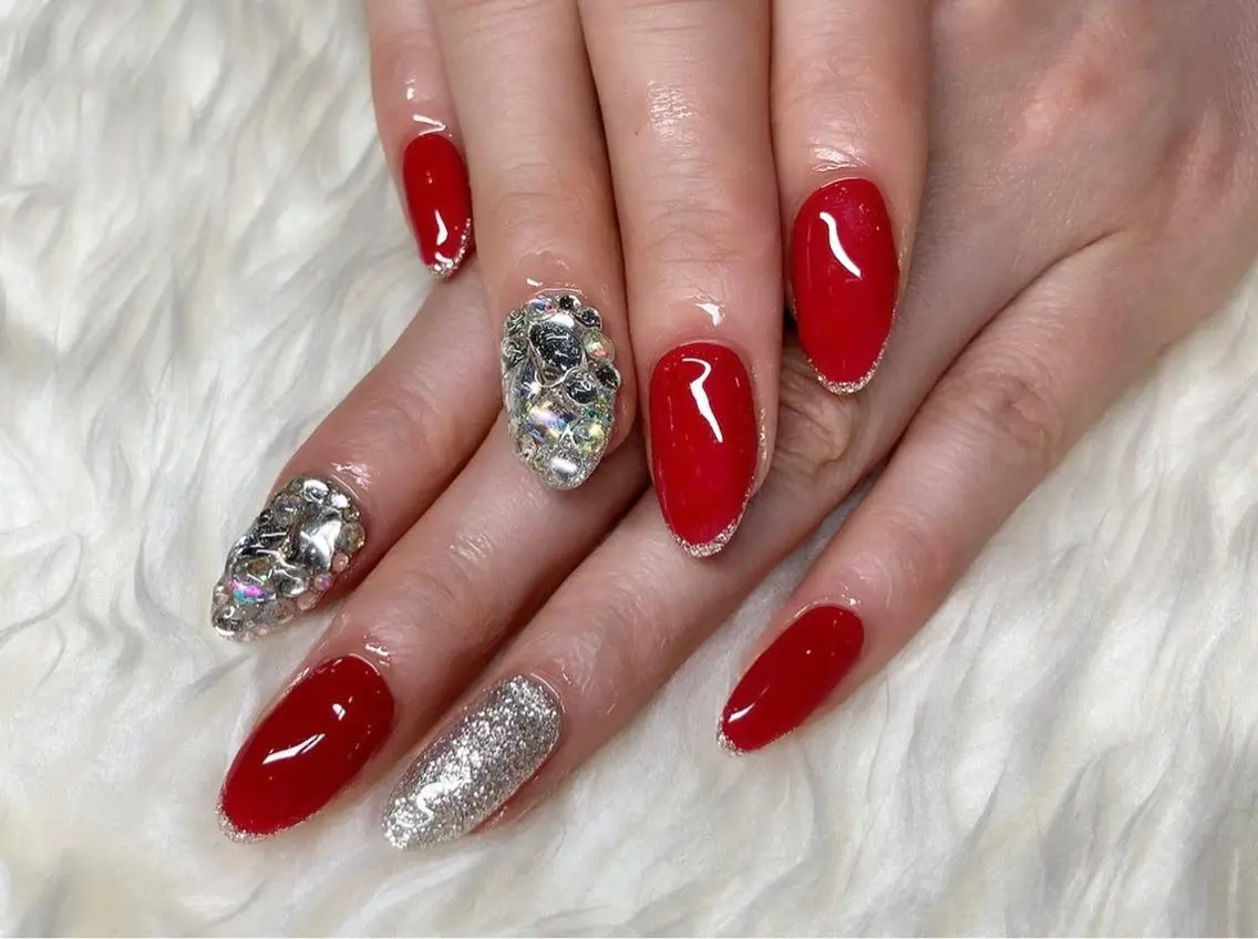 ネイル ジェルネイル マグネットネイル パラジェル 冬ネイル クリスマス Nail&eye Belire 新宿のネイルデザイン