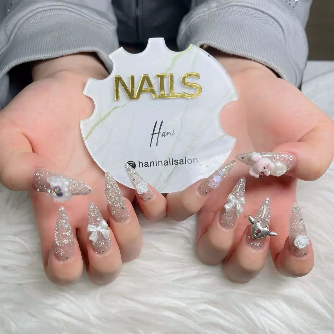 ネイル フットネイル フレンチネイル グラデーション 韓国ネイル ロングネイル ハンドネイル Hani Nail Salonのネイルデザイン