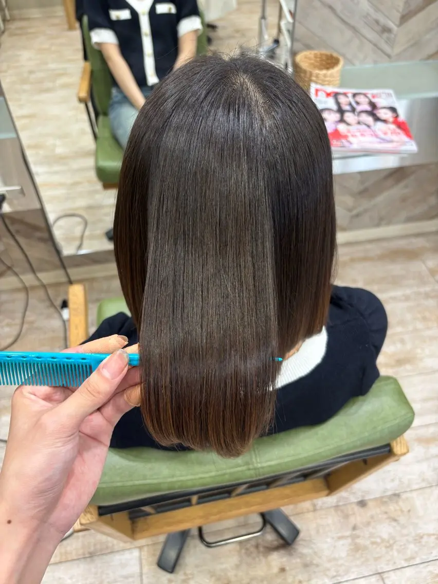 ミディアム 縮毛矯正 荒神 駿太のヘアスタイル