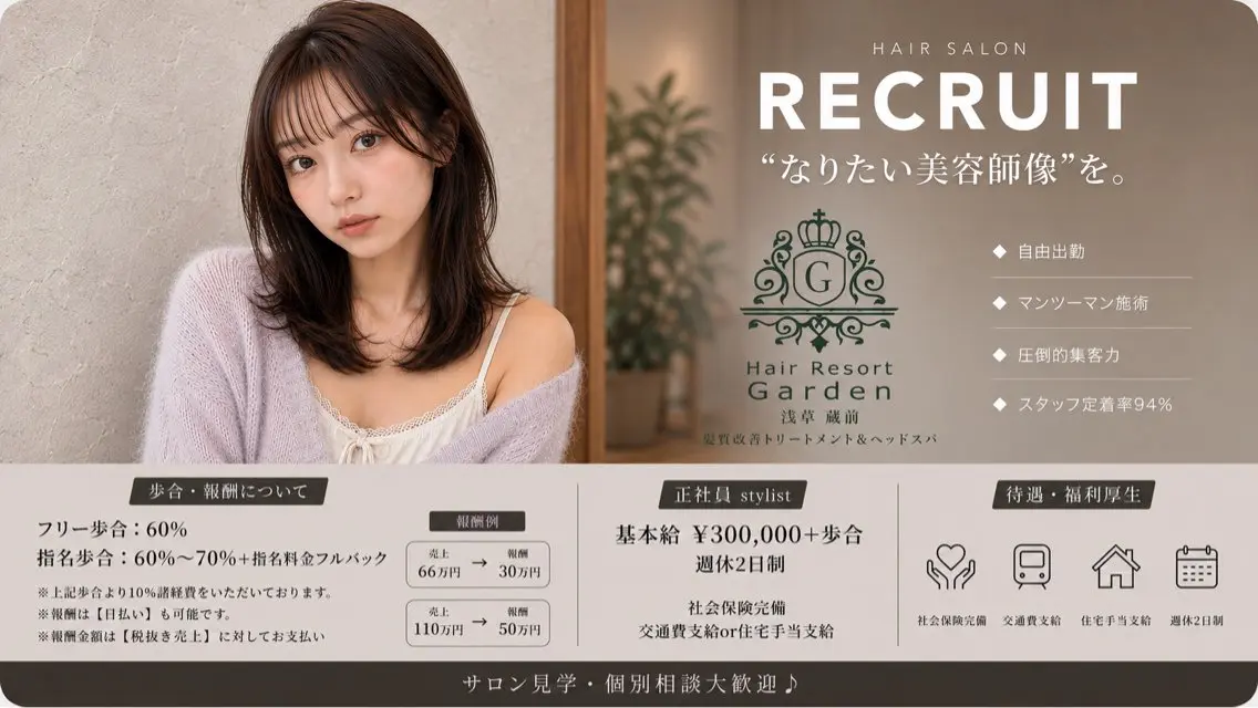 Garden 浅草蔵前のヘアスタイル