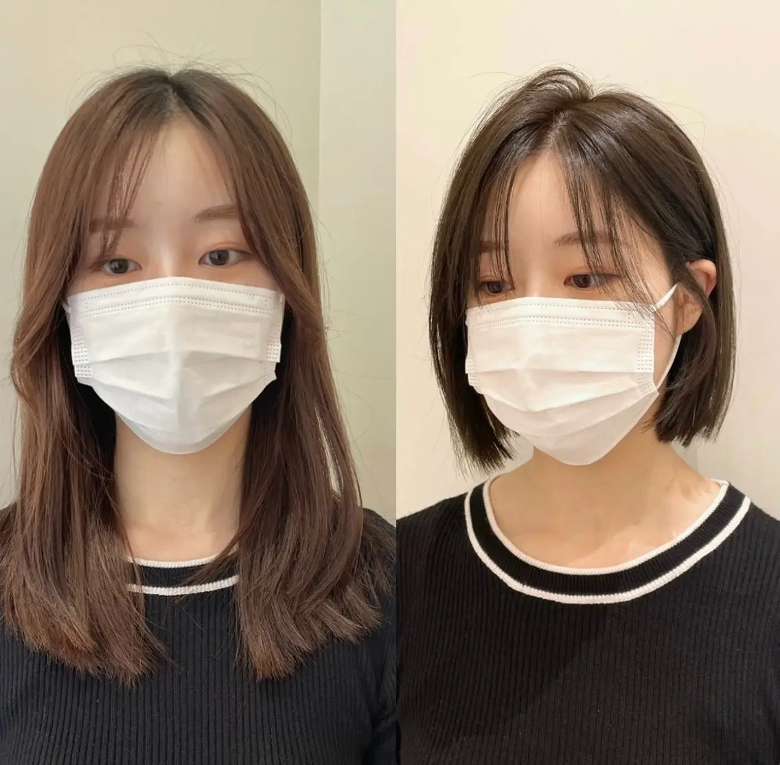 ショート ボブ 韓国風ヘア レイヤーカット カット ヘアカラー トリートメント ❤︎︎韓国ヘア❤︎︎ 𝑺𝒉𝒊𝒉𝒐のヘアスタイル