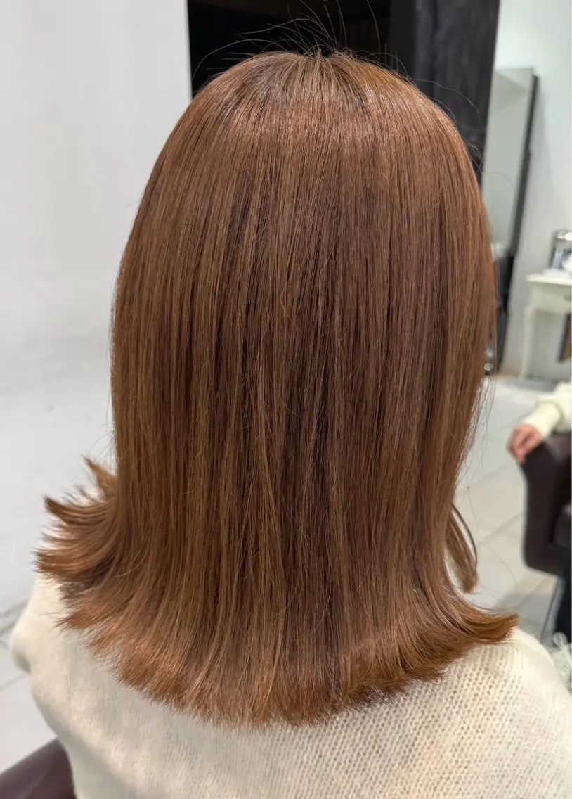 ミディアム ボブ 外ハネヘア カット ヘアカラー 濵田さらさ カットモデル募集中のヘアスタイル