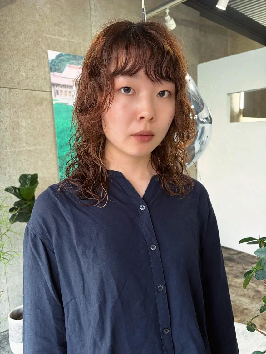 セミロング パーマ カット パーマ eim AYUKAのヘアスタイル
