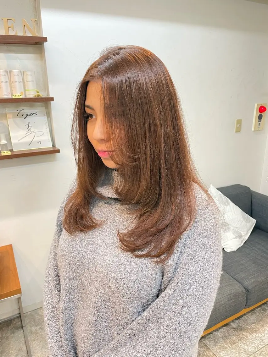 ロング カラー 顔周りカット レイヤーカット 内藤 さつきのヘアスタイル