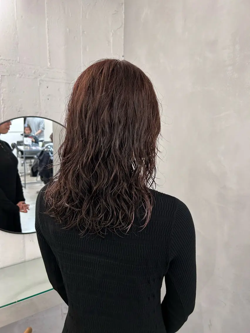 ロング パーマ カット パーマ 切りっぱなしBOB 職人💜Anzuのヘアスタイル