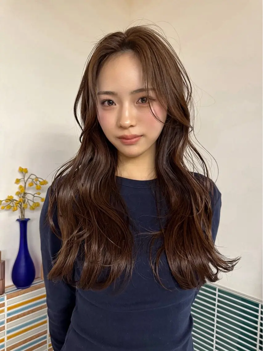 ロング ヘアカラー 梅田/ハイトーン/ 透明感カラー/縮毛のヘアスタイル