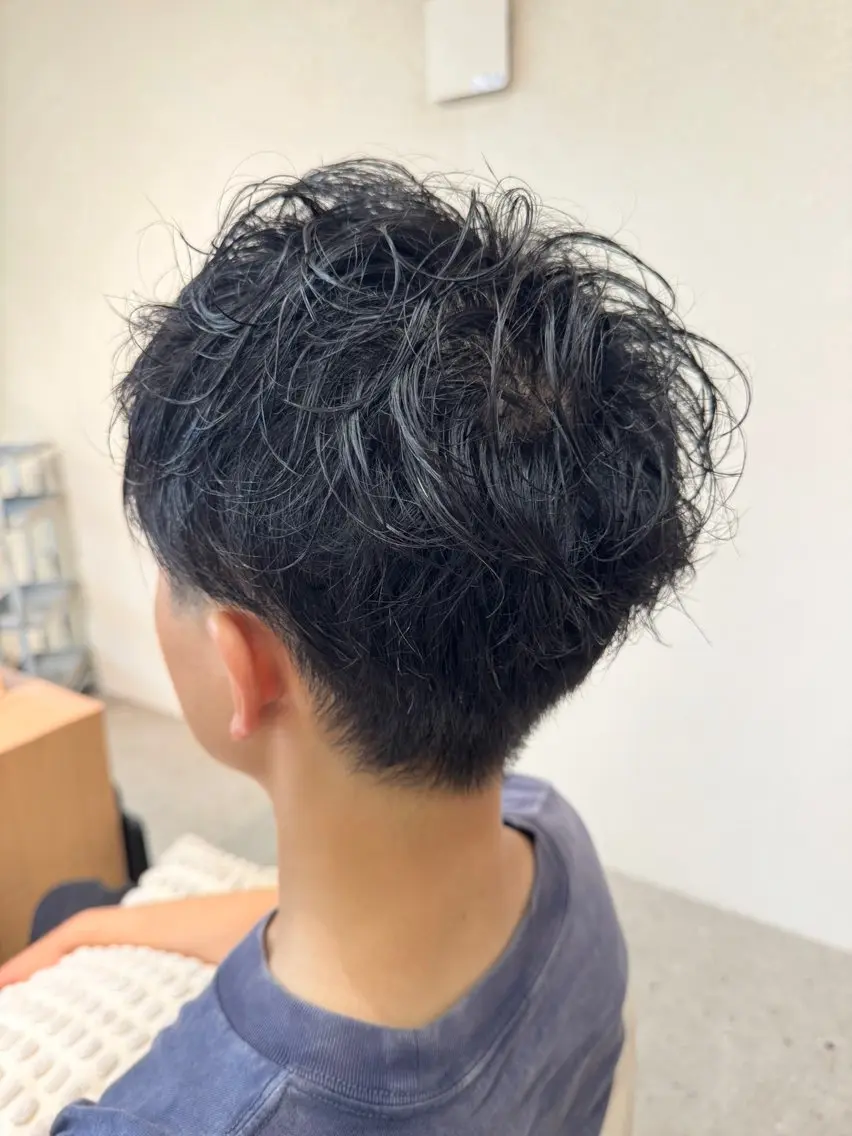 ショート メンズ メンズパーマ くせ毛 カット ふくおか なな 武蔵小杉のヘアスタイル