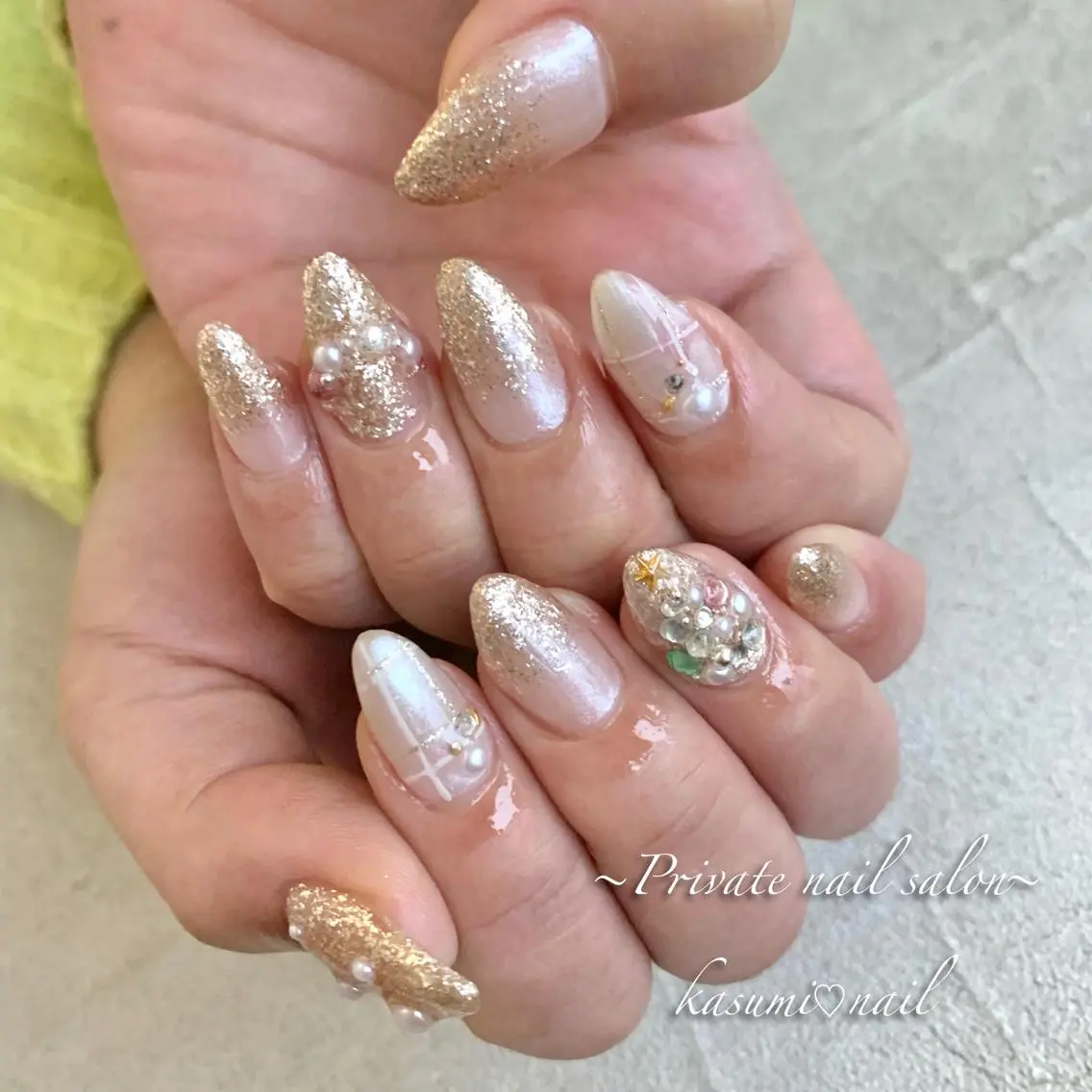 ネイル アートネイル ラメ(グリッター) マグネットネイル ミラーネイル ニュアンスネイル KASUMI♡ Nailのネイルデザイン