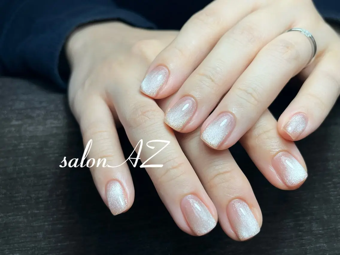 ネイル 長さ出し フットネイル フレンチネイル マグネットネイル ニュアンスネイル salon AZのネイルデザイン