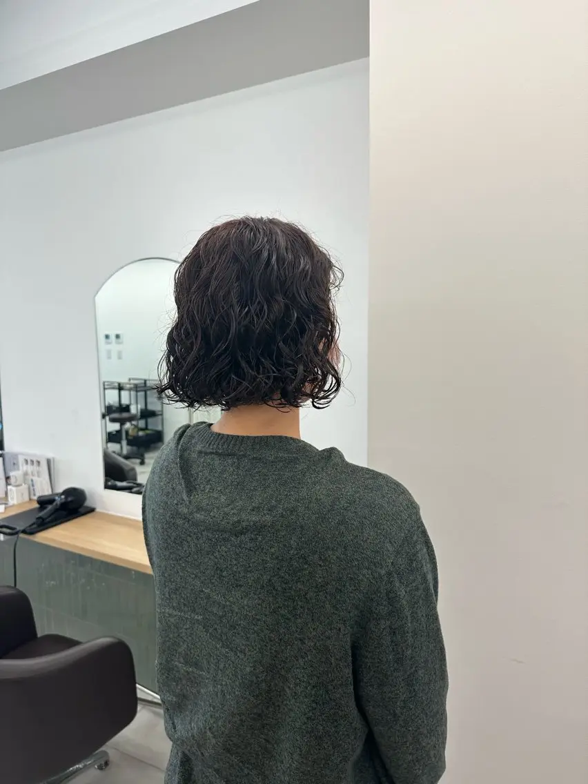 ショート カラー パーマ キッズ カット パーマ トリートメント オトナヘア🌸 harukaのヘアスタイル