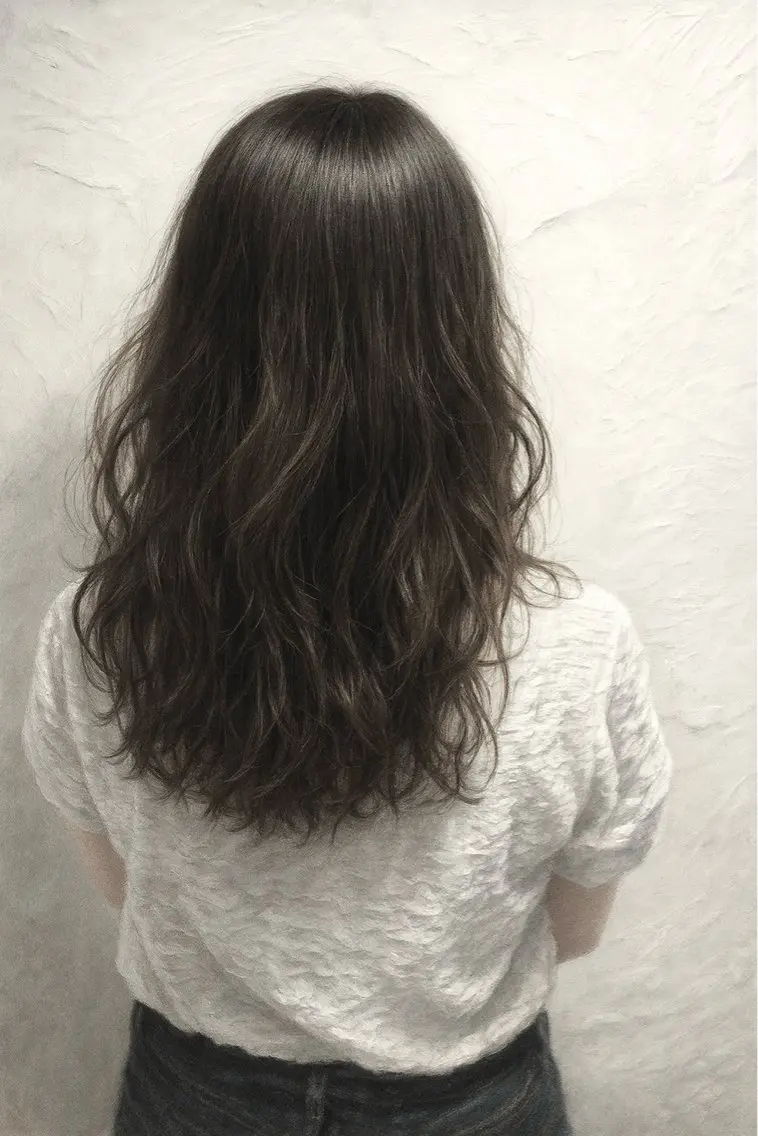ロング 髪質改善 韓国風ヘア レイヤーカット 大園 晃のヘアスタイル