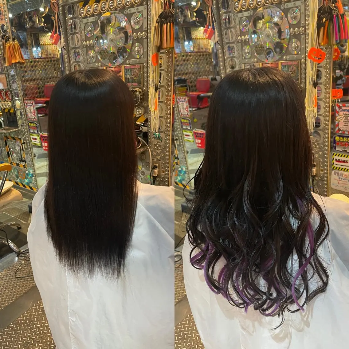 ロング カラー ヘアアレンジ インナーカラー バイオレットカラー エクステ ロング 🌈派手髪エクステ ブレイズ🌈ひろとのヘアスタイル