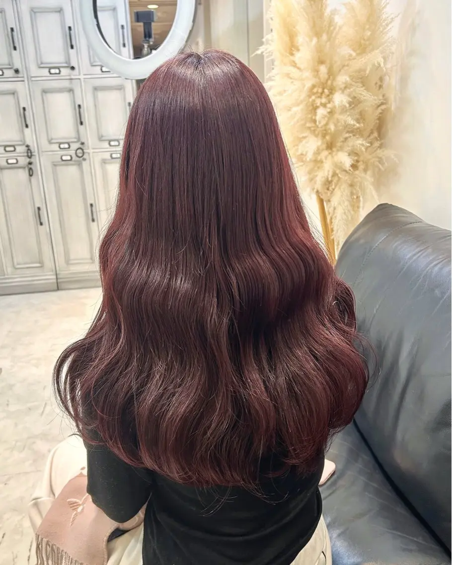 ロング カラー レッドカラー ヘアカラー エクステ ANKH CROSS 🦋mako🦋のヘアスタイル