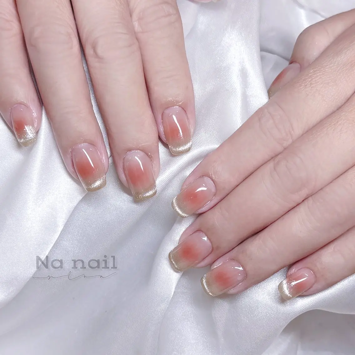 ネイル チークネイル フラッシュネイル フレンチネイル ジェルネイル グラデーション ハンドネイル CC Nail 高田馬場のネイルデザイン